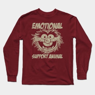 WHITE VINTAGE EMOTIONAL SUPPORT ANIMAL Long Sleeve T-Shirt